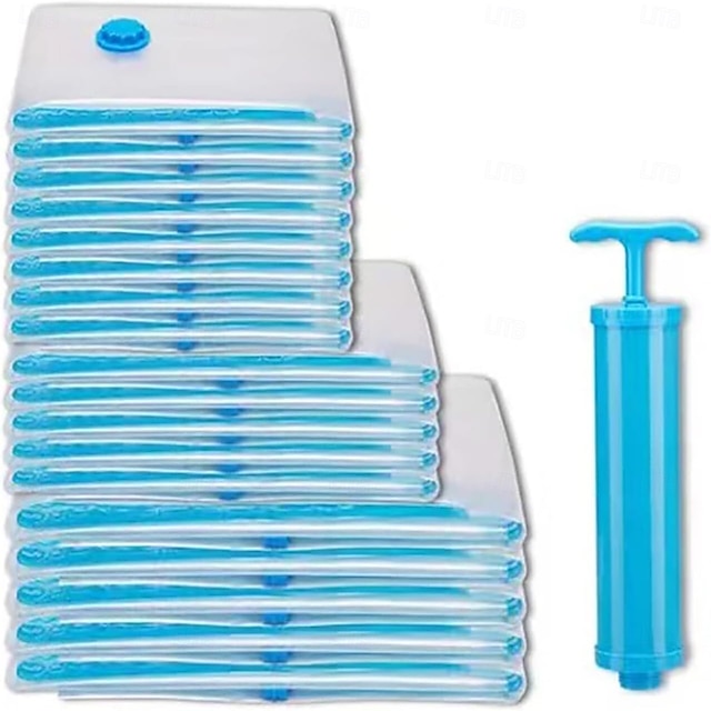  Lot de 18 sacs de compression sous vide réutilisables pour vêtements, couettes, oreillers, sacs de voyage