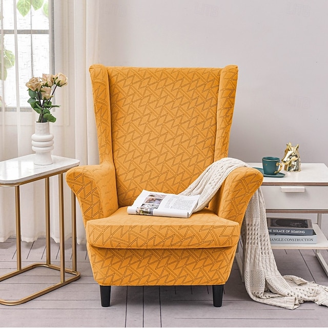  Copripoltrona con schienale alto, in tessuto jacquard elasticizzato, per poltrone con schienale alto, copripoltrona con schienale alto, protezione antiscivolo per mobili, per l'arredamento della casa,