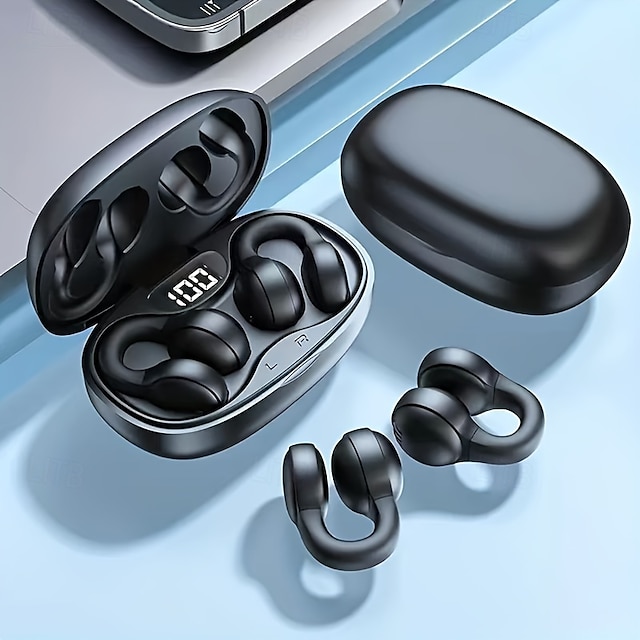 Auricolari True Wireless X58 Bluetooth 5.3 Auricolari a Clip TWS con Custodia di Ricarica Display LED per Viaggi e Ufficio