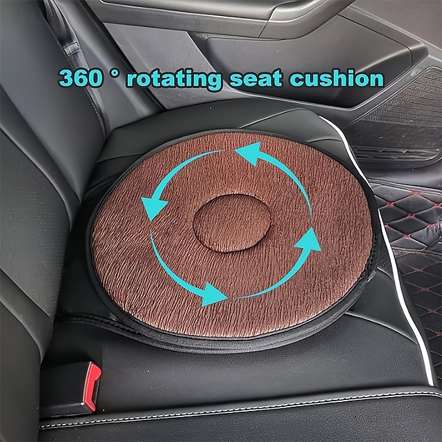  Coussin de siège de voiture rotatif à 360° pad rond léger universel anti-dérapant polyester tissé lavable à la main cadeau portable toutes saisons