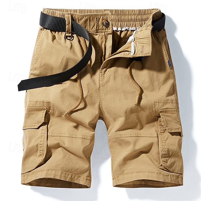  Per uomo Pantaloncini cargo Shorts Pantaloncini Estivi Multi-tasche Tasca con Patta Semplice Comodità Indossabile Lunghezza al ginocchio All'aperto Sport Quotidiano Moda Casual Nero Giallo