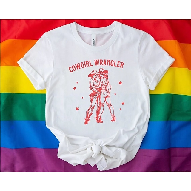  T-shirt arc-en-ciel Brokenback Mountain, cowgirl LGBTQ, chemises de fierté, graphique de fierté pour couple, hommes, femmes, adultes, mascarade, marquage à chaud, défilé de la fierté, mois de la