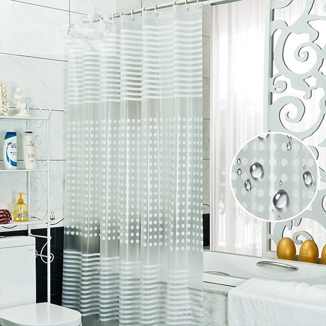  Peva Waterproof Mould Proof Thickened Shower Curtain 180cm*180cm(70