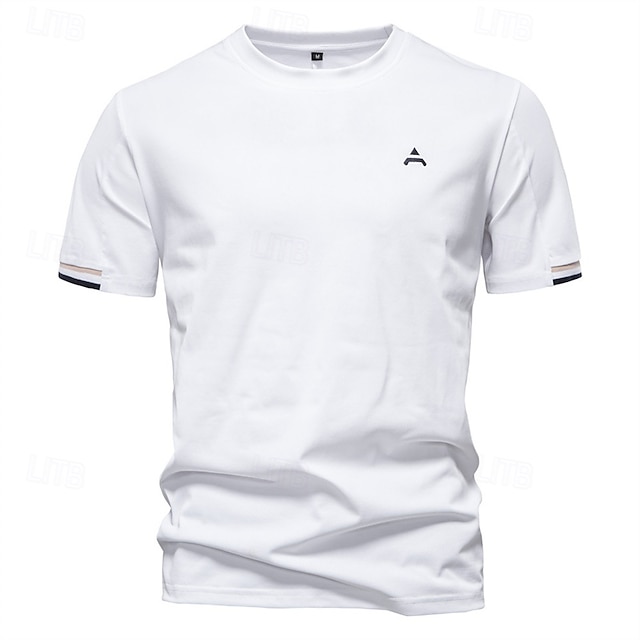  Men's T Shirt Henley Shirt Tee Short Sleeve Shirt Short Sleeve Crewneck Summer Plain Fashion Designer Basic Plain Vacation Street Going out Apricot Black White Top Tee for Men