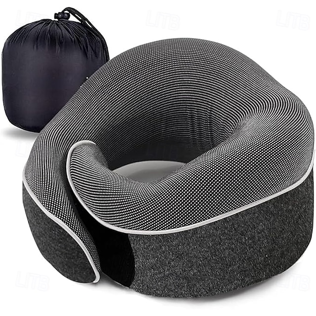  Travel Neck Pillow Chin Support Pillow Adjustable 100% Pure Memory Foam, New Ergonomic Design Soft Best Full Neck Surround Pillow Sleep for Home, Airplanes & Car