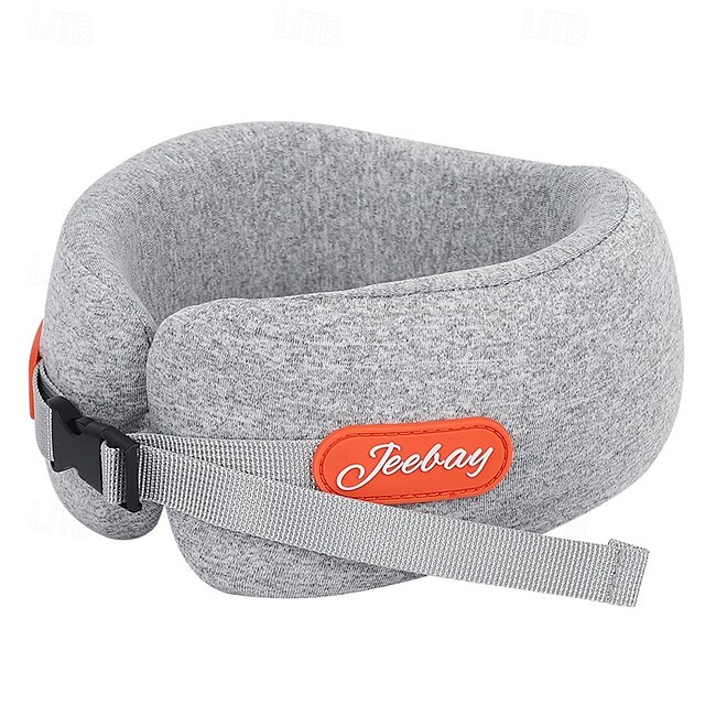U-Shaped Memory Foam Travel Pillow - Neck Support For Airplanes, Cars & More (Gray)