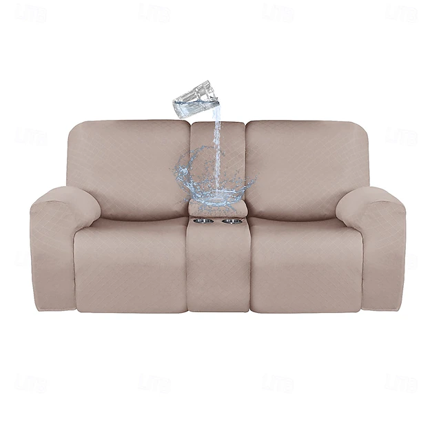 Waterproof Recliner Covers Burgundy Loveseat with Middle Console Slipcover8-Piece Stretch Loveseat Reclining Sofa Covers 2 seat Loveseat Recliner Cover Thick Soft Washable Loveseat Slipcovers 17