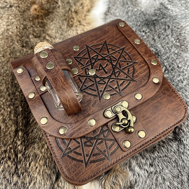 Retro Vintage Medieval Renaissance Cosplay Costume Belt Pouch Dice Bag Ren Faire Viking Celtic Knight Ranger Men's Women's Celtic Viking Halloween Masquerade Performance Stage Renaissance Fair Teen