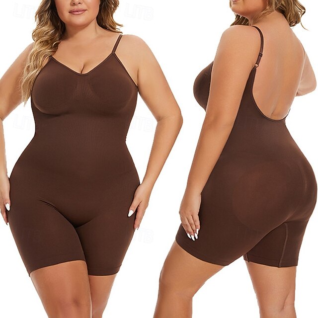  Women's Normal Romper Casual Solid Color Sleeveless V Neck Backless Street Going out Regular Fit Black Brown Beige Summer