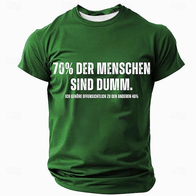  Męskie Zabawny slang Podkoszulek Krótki rękaw Podkoszulek Druk 3D Półgolf Koszula Moda Codzienny Ulica Codzienny Czarny Czerwony Niebieski Lato Wiosna Odzież S M L XL XXL XXXL
