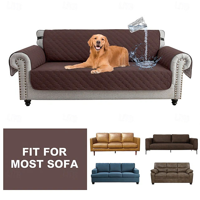 100% Waterproof Quilted Sofa Covers Couch Cover Sofa Cover Recliner Cover for Dogs,Couch Protector Non-Slip Sofa Slipcover for 1/2/3/4 Cushion Couch Reclining Furniture Protector for Pets, Kids,Dog 25
