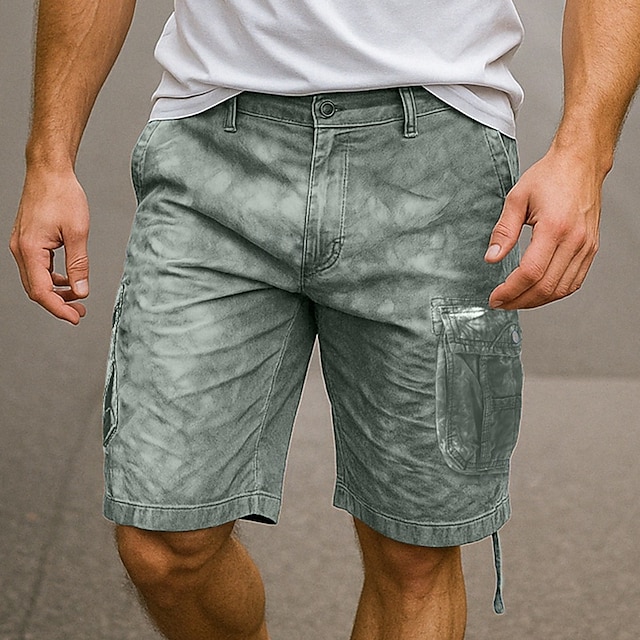  Herren Cargo-Shorts Outdoor Shorts Camping-Shorts Shorts mit Camouflage-Muster Wander-Shorts Mehrere Taschen Gerader Schnitt Batik Tarnung Feuchtigkeitsableitend tragbar Knielang Lässig Täglich Ferien