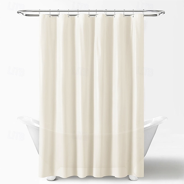  Shower Curtain PEVA Waterproof Mildew Resistant Bathroom Curtains with Hooks Easy Installation Quick-Drying 180cm*180cm(70