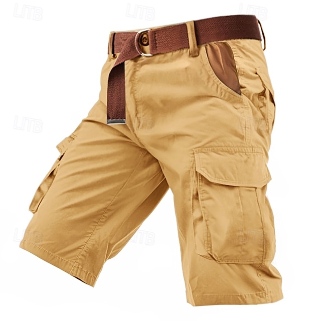  Bărbați Pantaloni Scurți Cargo Pantaloni Scurți Nasturi Multi Buzunare Simplu Purtabil Scurt În aer liber Zilnic Camping și drumeții Modă Clasic Verde Militar Trifoi