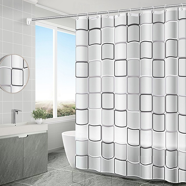  Cortina de ducha con ganchos 180cm*180cm(70