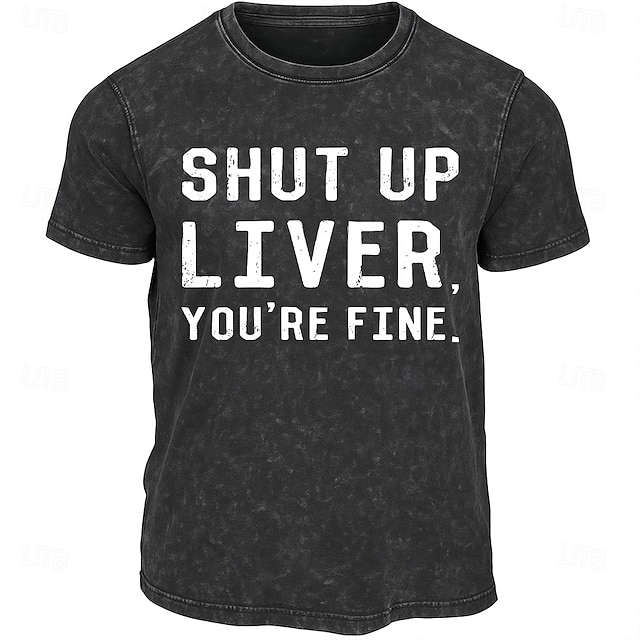  Men's Funny Offensive Sarcasm T shirt Tee Washed Shirt Cotton Short Sleeve Graphic Shirt Black Comfortable Tee Street Daily Fashion Designer Clothing