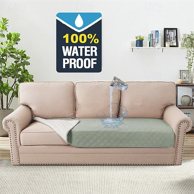 100% Waterproof Sofa Cushion Cover,Washable Dog Bed Cover Non-Slip Quilted Pet Blanket for Sofa Cushion Protector Cover Soft Seat Cushion Cover Sofa Cover 23