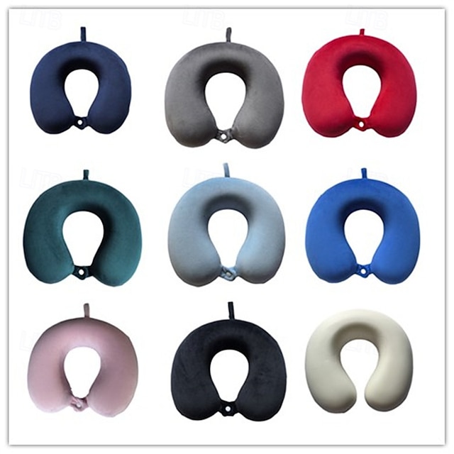  Neck Pillow for Traveling, Upgraded Travel Neck Pillow for Airplane 100% Pure Memory Foam Travel Pillow for Flight Headrest Sleep, Portable Plane Accessories