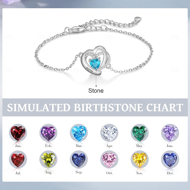  personlig fødselssten armbånd tilpasset gave til mor kone kæreste, fødselsdag jubilæum valentinsdag mors dag