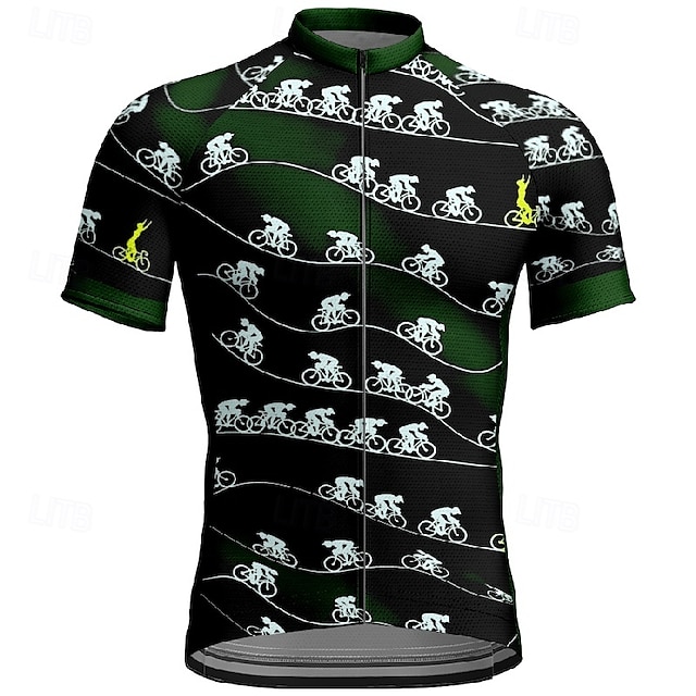  Herr Cykeltröja Kortärmad Cykel T-shirt Tröja med 3 bakfickor Bergscykling Andningsfunktion Snabb tork Anatomisk design Uppsugande Vinrött Svart Blå Grafisk Lutning sporter Kläder