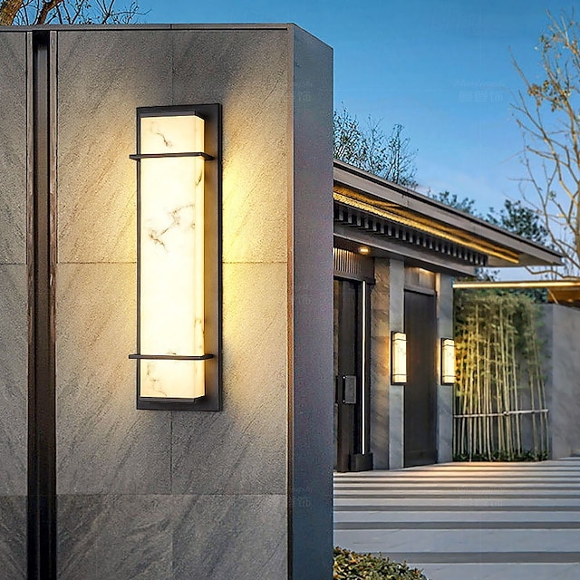  Outdoor-LED-Wandleuchte Liniendesign wasserdichte Beleuchtung Innen Marmor Wandleuchte moderne Schlafzimmer warmweißes Licht 1 Stück