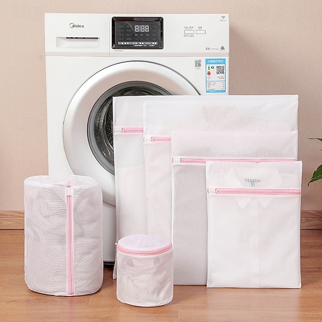  Set van 6 netwaszakken voor delicate stoffen, lingeriezakken voor het wassen van delicate stoffen, waszakken, netwaszakken, waszak voor delicate stoffen voor jeans, blouses, kousen, bh's