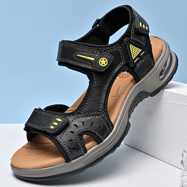  Sandalias deportivas para hombre con correas de velcro ajustables y plantilla acolchada: calzado duradero para actividades al aire libre y senderismo.