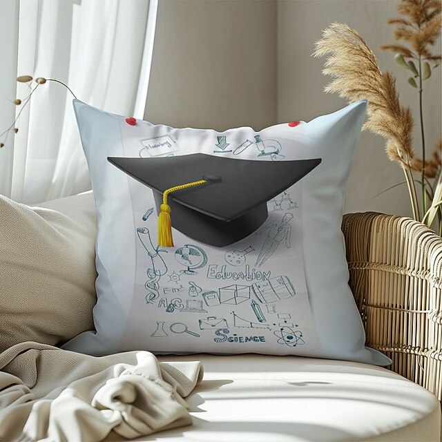  Graduation dekorative kastputer omslag 1PK beste eksamensgave myk firkantet sofa putevar putevar til soverom stue sofa stol