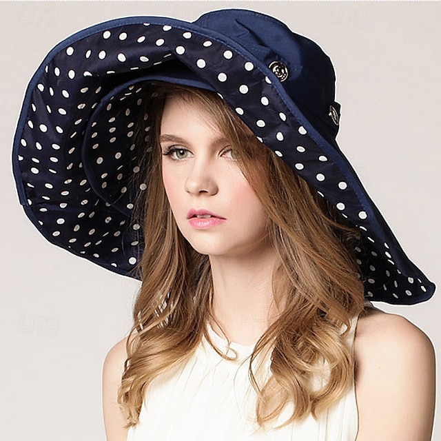  Cappello da spiaggia estivo da donna con tesa extra large, cappello da sole pieghevole per vacanze all'aperto, viaggio, escursionismo, berretto parasole, elegante con nastro regalo e corda antivento -