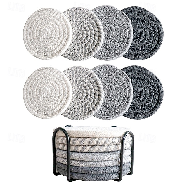  dessous de verre isolant en coton pour un rangement facile, dessous de verre pour tasse