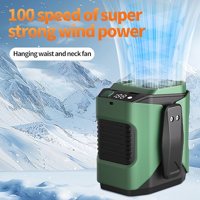  neuer Hüftventilator mit USB-Aufladung, Kühlung im Freien, tragbarer Hüftventilator mit starkem Wind, Hand-Halsventilator