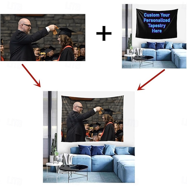  Skreddersydd hengende tapet med bildet ditt beste eksamensgave veggdekor fotografi bakgrunn hjem soverom stue (foreslått fotodefinisjon 3Mo eller høyere) personlig gave