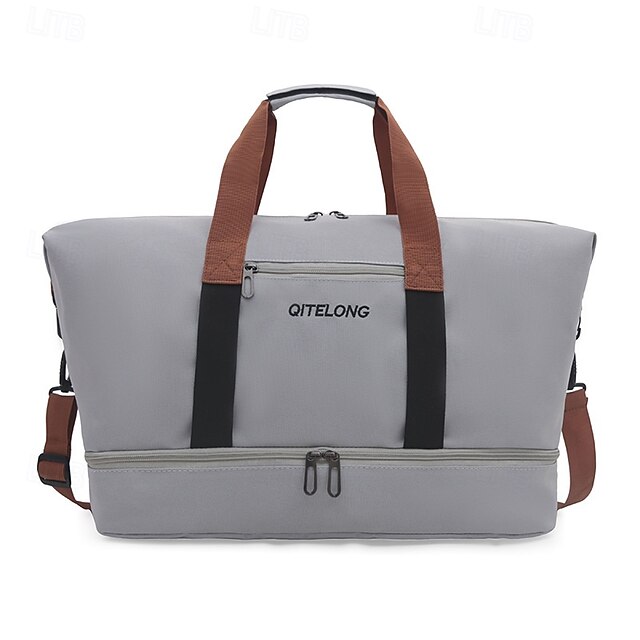 Sac De Voyage Avec Compartiment à Chaussures Séparé - 45x26x21 Cm, étanche | Idéal Weekend, Sport, Cabine Avion | 26 Lettres Thermocollantes Incluses