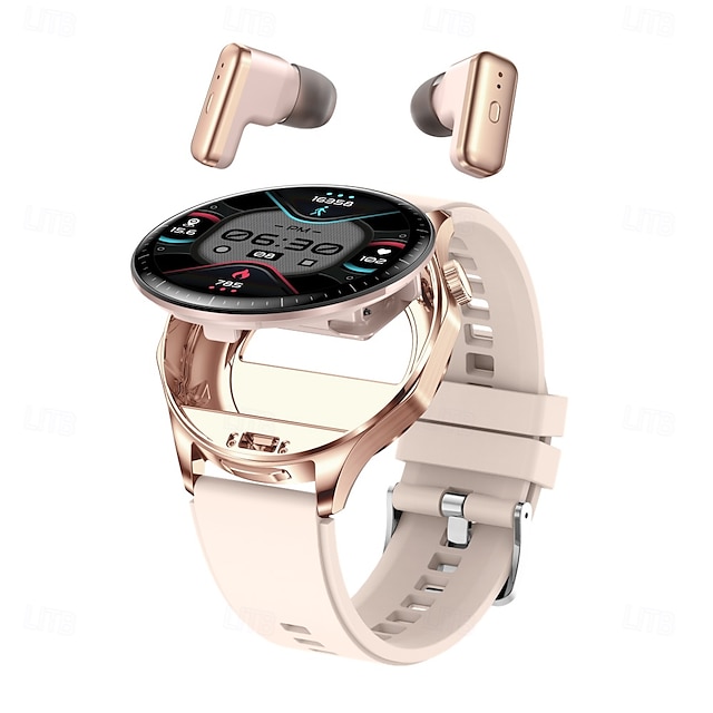  696 T98 Smart Watch 1.43 inch Smartwatch Fitness Running Watch Bluetooth Pedometer Call Reminder Sleep Tracker Compatible with Android iOS Men Hands-Free Calls Message Reminder Watches with Earbuds