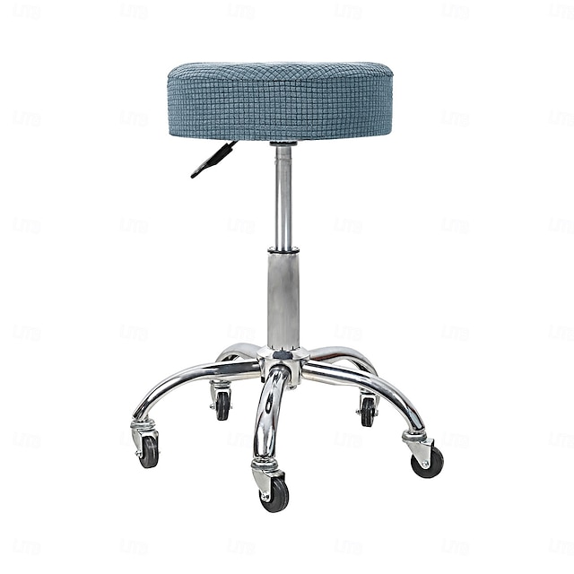  Water Resistant Plaid Universal Round Stool Cover - Bar Round Swivel Chair Cover - Barstool Seat Cover - Durable and Stretchable - Perfect for Protecting and Refreshing Bar Stools