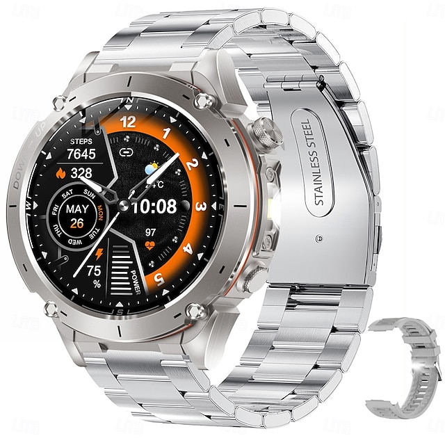  SmartWatch GPS Kompas Højde Udendørs AMOLED 466*466 HD Skærm Hjertefrekvens Bluetooth Opkald IP68 Vandtæt Mænds Smart Armbånd