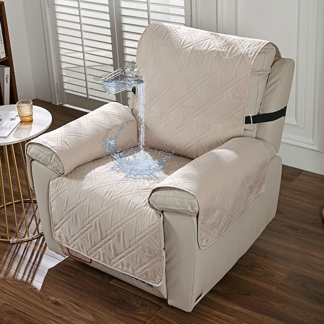  Housse de chaise inclinable imperméable matelassée pour grande chaise inclinable, housse de siège réversible et lavable avec sangles élastiques réglables pour enfants et animaux domestiques