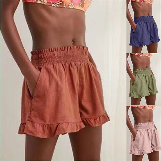  Per donna Shorts Shorts da Spiaggia Pantaloncini larghi Moda Streetwear Comfort Corto Misura del girovita medio Semplice Elastico in vita Comodo All'aperto Confortevole Streetwear Abbigliamento
