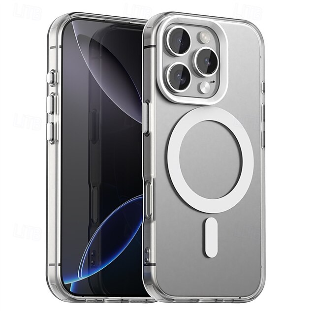  telefoon hoesje Voor Apple AirTag iPhone 16 iPhone 15 Pro Max Plus iPhone 16e iPhone 13 12 11 Pro Max Achterkant Magnetische adsorptiekoffer Magnetisch Ondersteuning draadloos opladen Schokbestendig