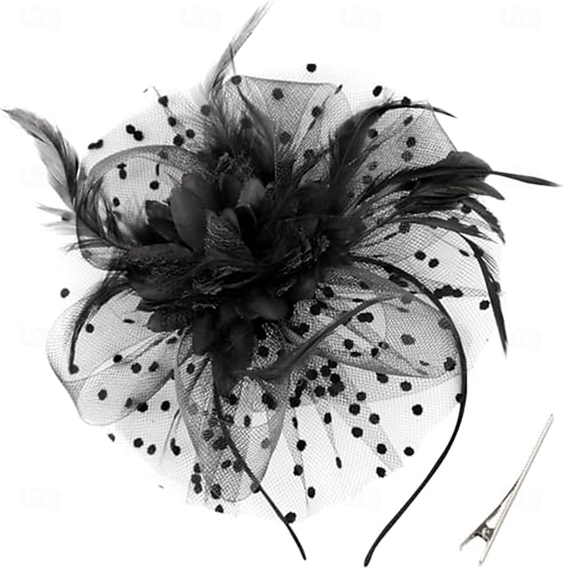  fascinators καπέλο πουπουλένιο κεφαλόδεσμο γυναικών fascinators καπέλα για πάρτι τσαγιού με κλιπ κορδέλα λουλουδιών για κορίτσια  &αμπέραζ