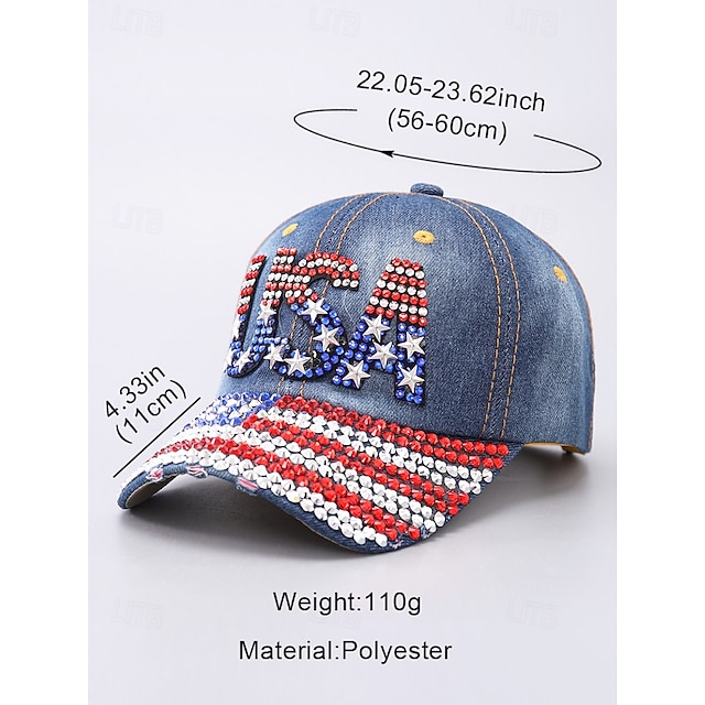 United States 250th Anniversary USA Rhinestone Denim  display picture 2