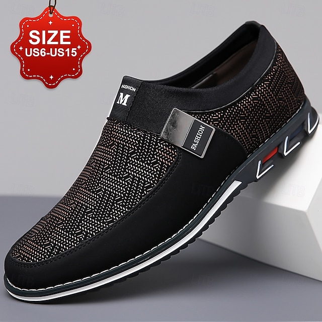  svarte slip-on joggesko for menn med teksturert design – komfortable sko for fritids- og hverdagsbruk