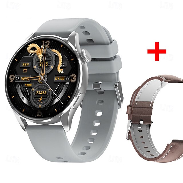  696 CY32 Smart Watch 1.39 inch Smartwatch Fitness Running Watch Bluetooth Pedometer Call Reminder Sleep Tracker Compatible with Android iOS Men Hands-Free Calls Message Reminder IPX-0 46mm Watch Case