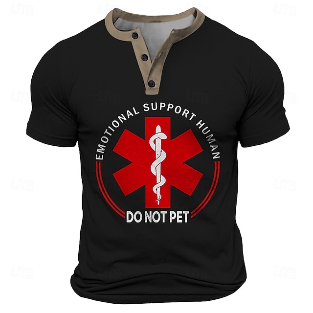  Bărbați Tricou Cămașă Henley Manșon scurt Tricou Tipărire 3D Henley Cămașă Sport Modă Zilnic Stradă Sport exterior Casual Negru Roșu-aprins Albastru piscină Vară Primăvară Toate Sezoanele Îmbrăcăminte