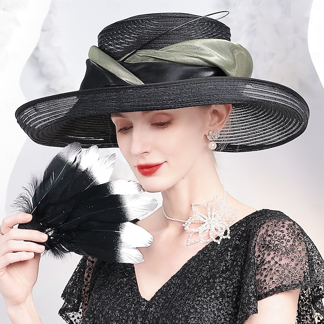  chapéus chapéu coco de fibra / chapéu cloche chapéu flexível chapéu de sol chá de casamento elegante casamento com boné chapéu oco chapéu