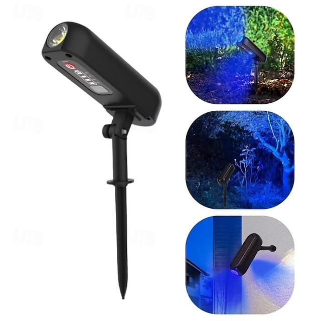  Spots solaires d'extérieur étanches et réglables à LED, éclairage de paysage, allumage et extinction automatiques, lampes solaires étanches pour arbres, jardin, étang, cour, allée, patio (4 pièces, 2