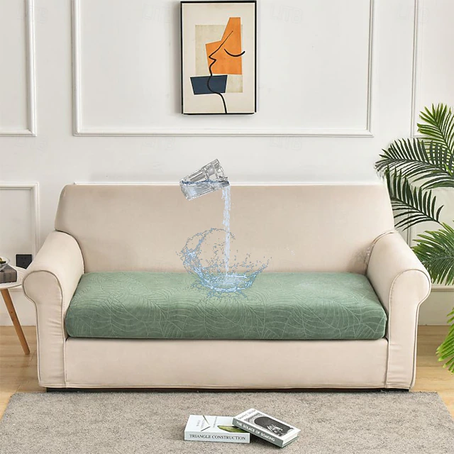 Stretch Water Resistant Sofa Seat Cushion Cover Slipcover, Burgundy Magic Sofa Cover Couch Armchair Loveseat 4 or 3 Seater Grey Black Red Soft Durable Washable 16