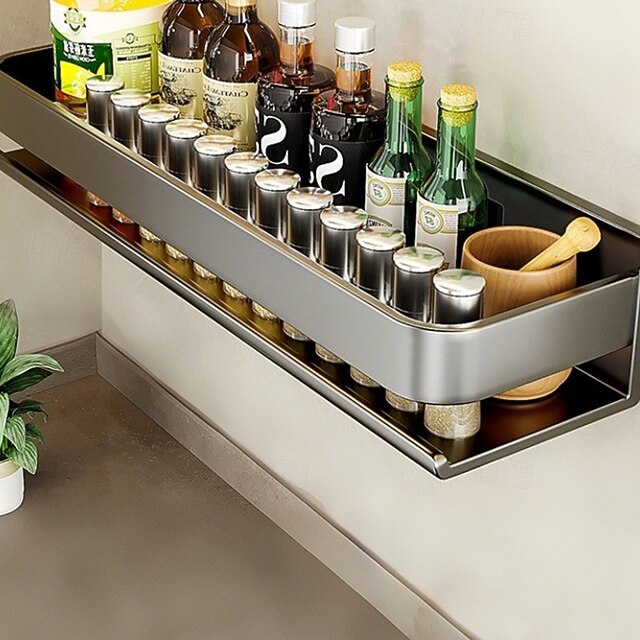 Hanging Spice Rack Bathroom Wall Shelf, 30/40/50cm Wall Mounted Spice ...