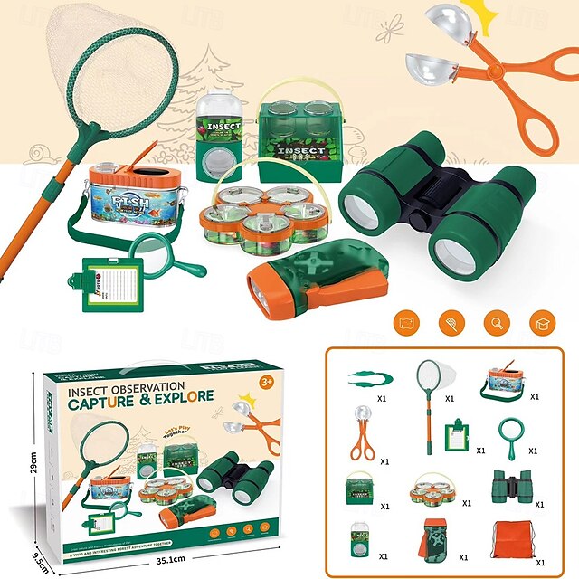 kit de explorare în aer liber busolă ușoară și rezistentă la apă jucării de camping set de prindere jucării de aventură cadouri de ziua de naștere