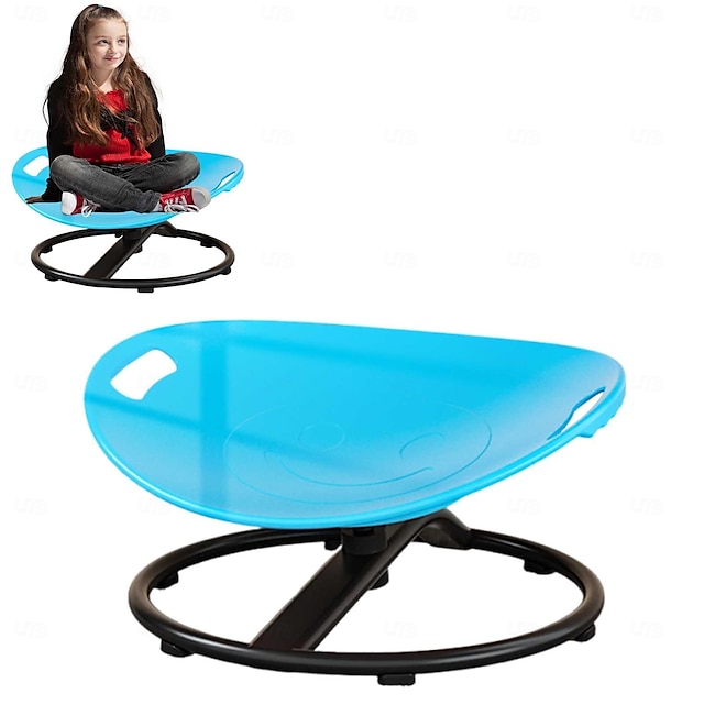  Brinquedos sensoriais para autismo, cadeira giratória para autismo com design de alça dupla, treinamento de coordenação corporal, sentar e girar, base de metal, cadeira giratória mais segura para